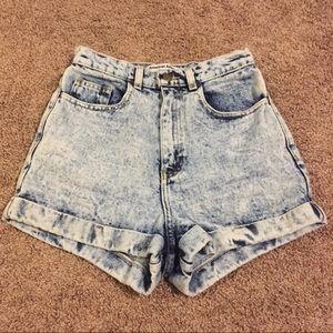 American Apparel High Waisted Jean Shorts